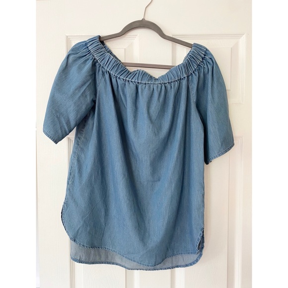 Michael Kors Tops - HP✨ Michael Kors off the shoulder denim top